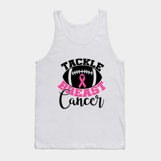 Tackle Breast Cancer Football Sport Awareness Support Pink Ribbon Tank Top